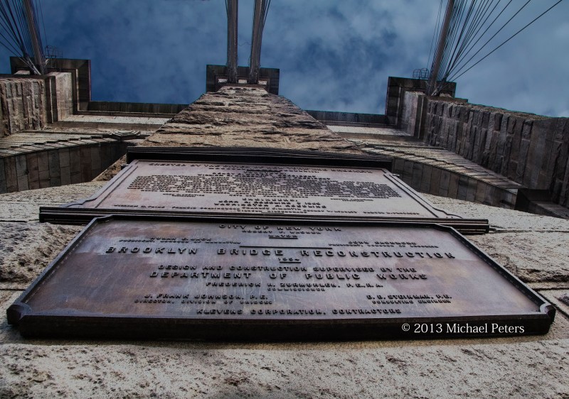 Brooklyn bridge plack-Looking up