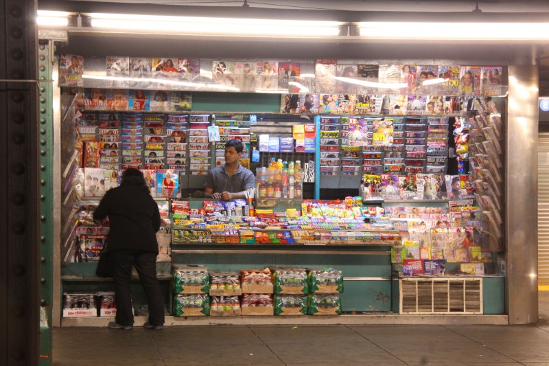News stand on the subway platform