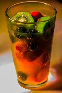Fresh fruits in onange soda