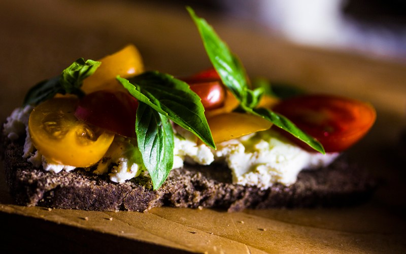 Goat cheese basil and tomatoes