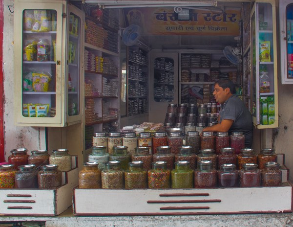Ajmer, Rajasthan, India, candy shopkeeper