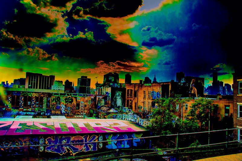 New York City from the subway train.